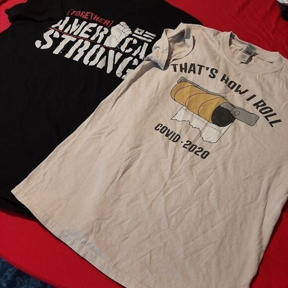 2 Adult T-shirts to Commemorate 2020 Events - Picture 1 of 5